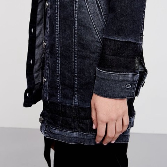 7 For All Mankind Long Trucker Denim Jacket - Picture 4 of 10